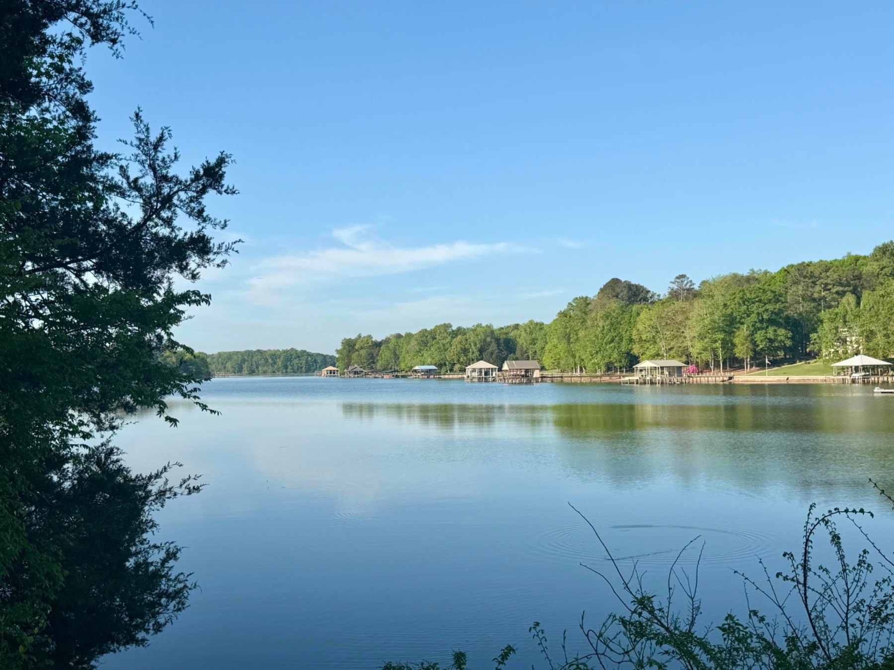 View across the water from the shared community waterfront lot
